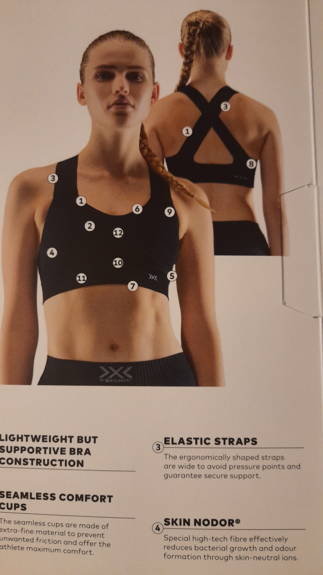 X-Bionic Energizer 4.0 reggiseno sportivo M grigio
