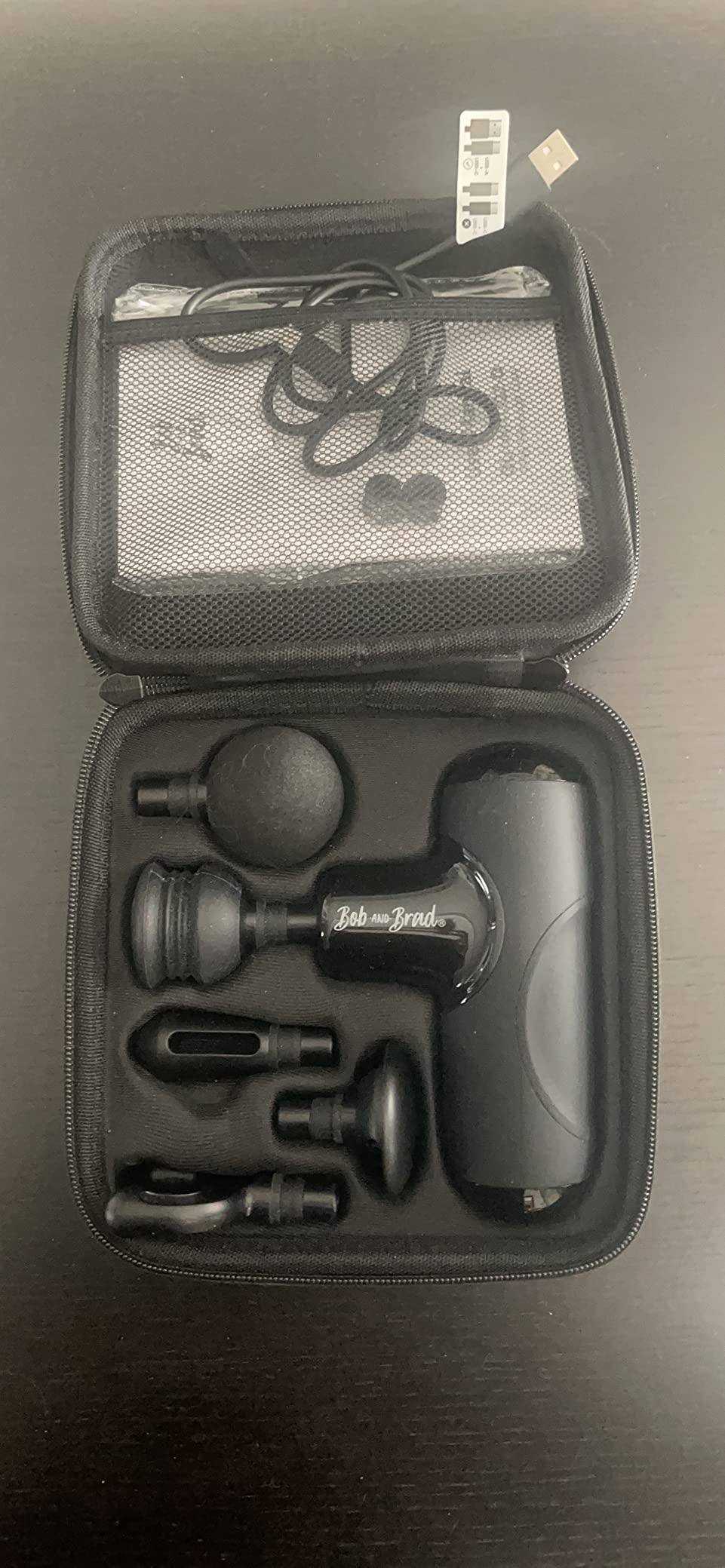 Bob and Brad Q2 Mini pistola massaggio Nero Classico 5 testine