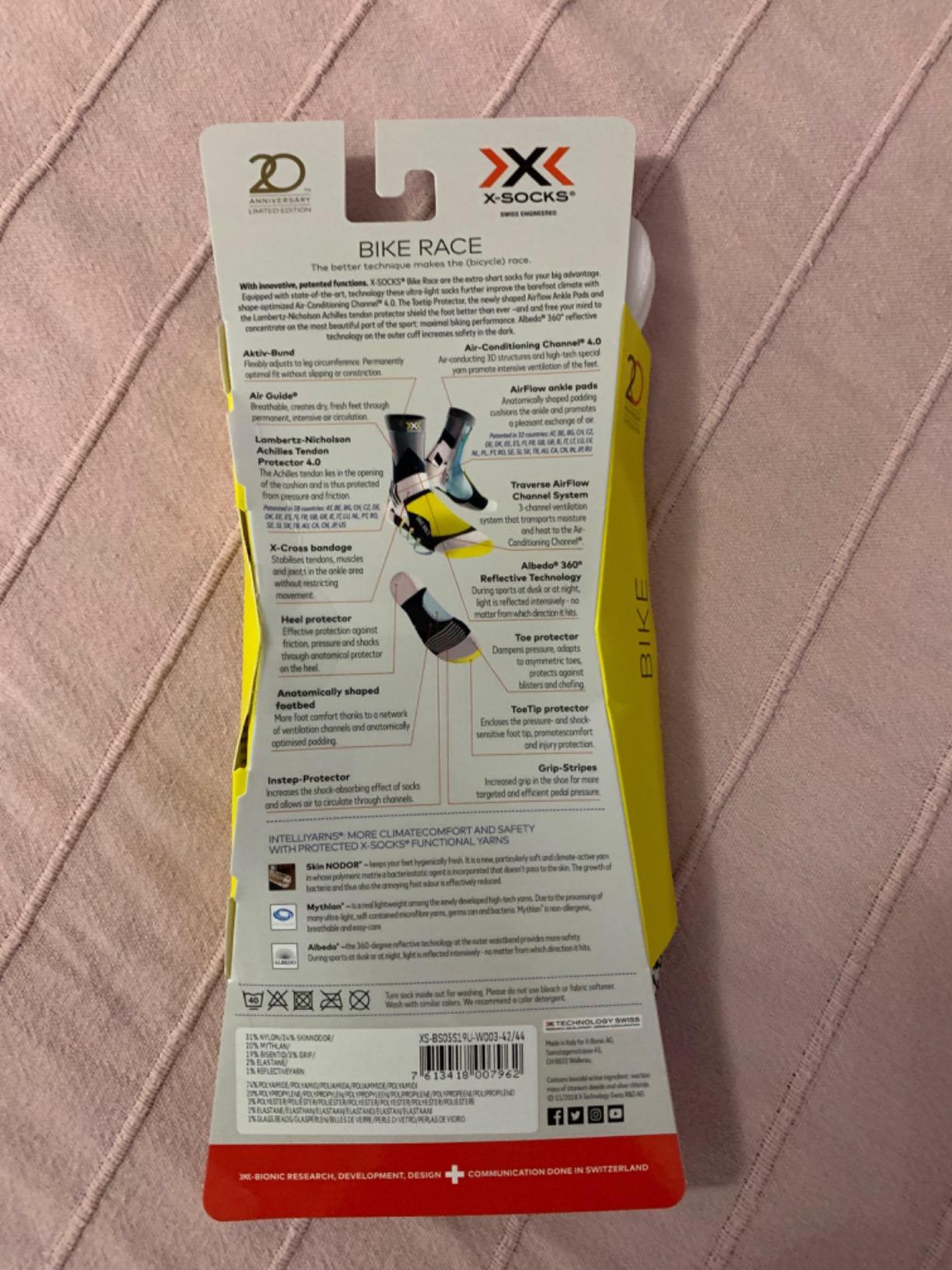 X-Socks Bike Race Calze Bici traspiranti protezione Achille