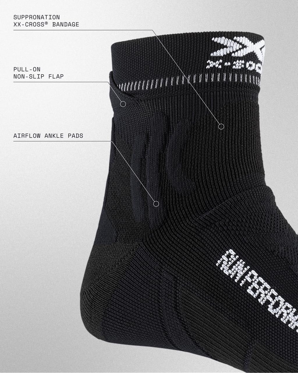 X-Socks Run Performance calzini running traspiranti neri
