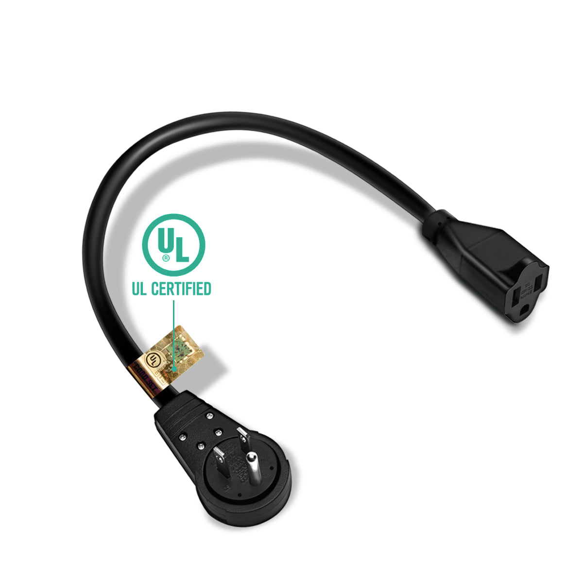 Nekteck Accessories Prolunga Spina Piatta Girevole 360° da 3 Pezzi