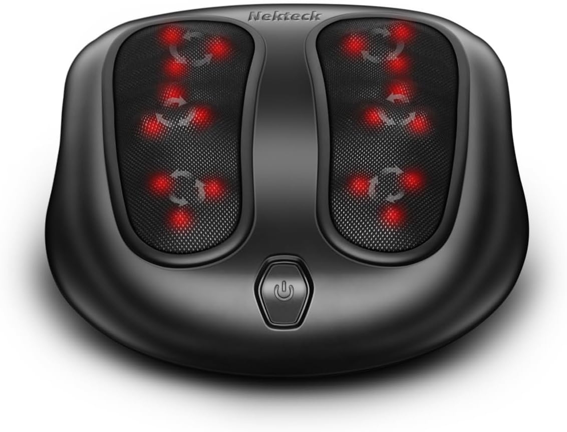 Nekteck Foot Massager shiatsu massaggiatore piedi calore nero