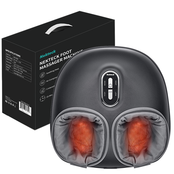 Nekteck Foot Massager Massaggiatore Piedi Shiatsu Grigio Calore