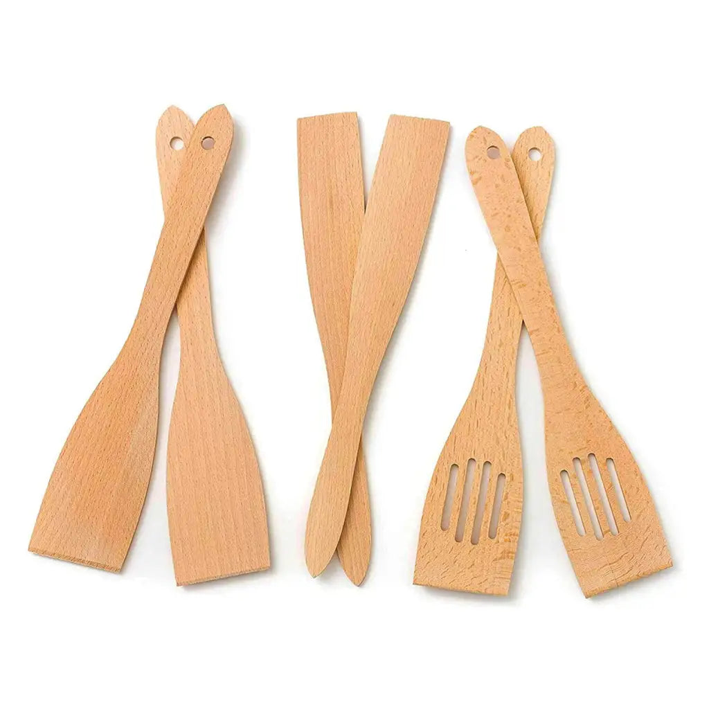 Tuuli Utensili da cucina in legno Set 6 spatole 30 cm faggio