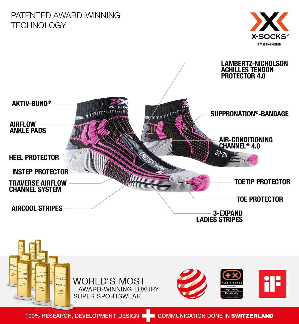 Bionic X-Socks Run Marathon Energy calze donna 42 traspiranti