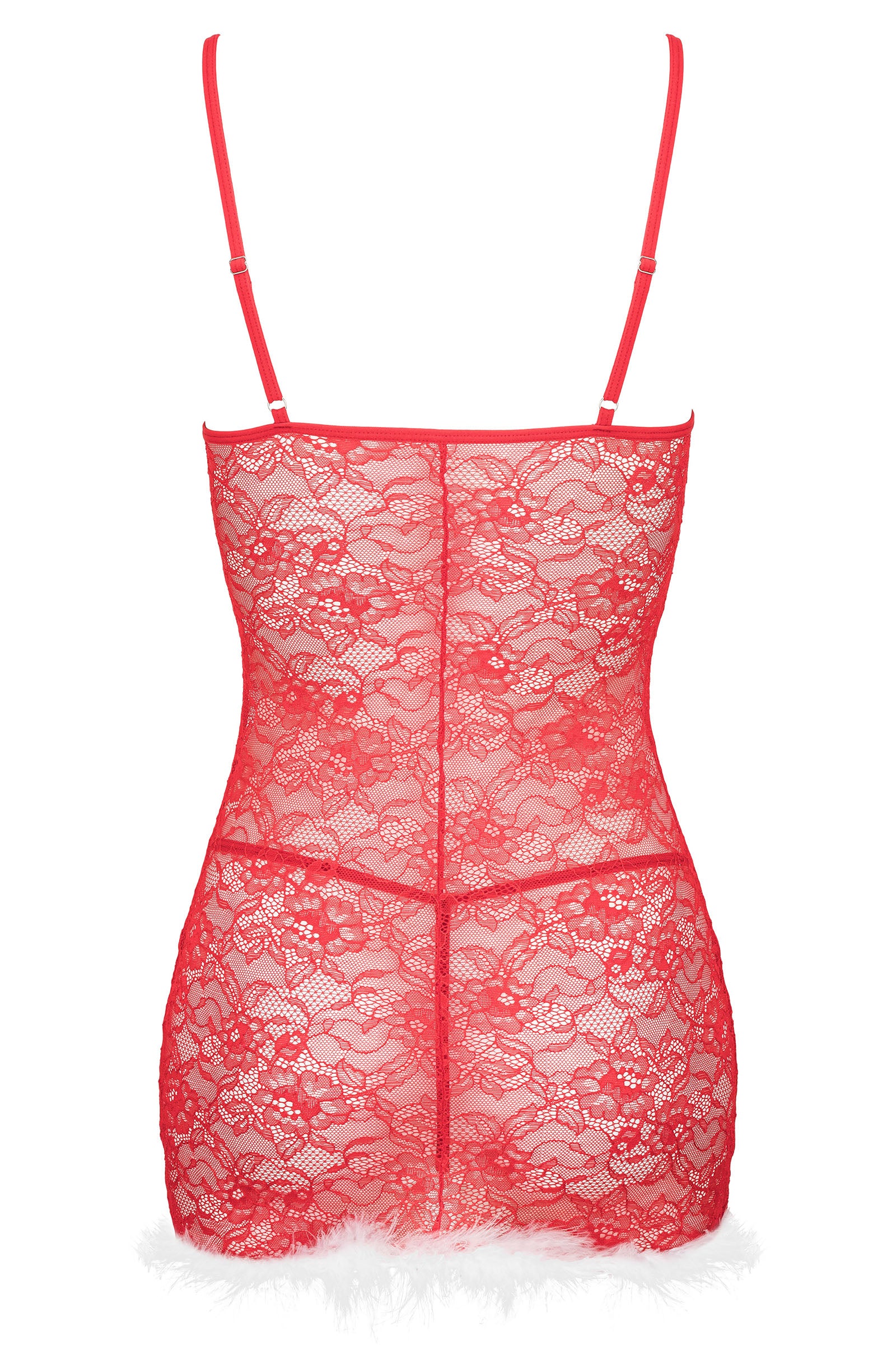 Kotek Babydolls babydoll rosso pizzo piume con tanga S/M