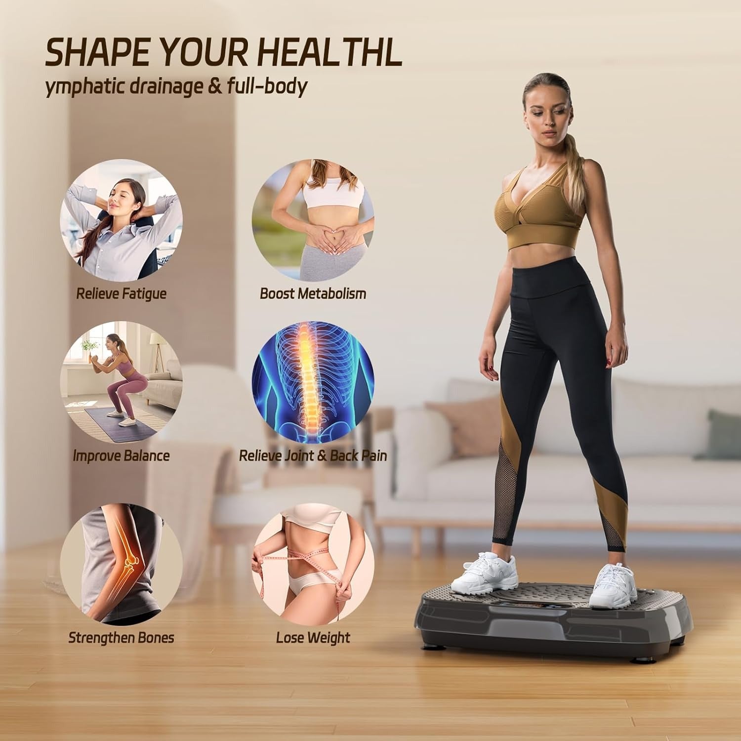 TISSCARE Vibration Plate pedana vibrante grigia fitness