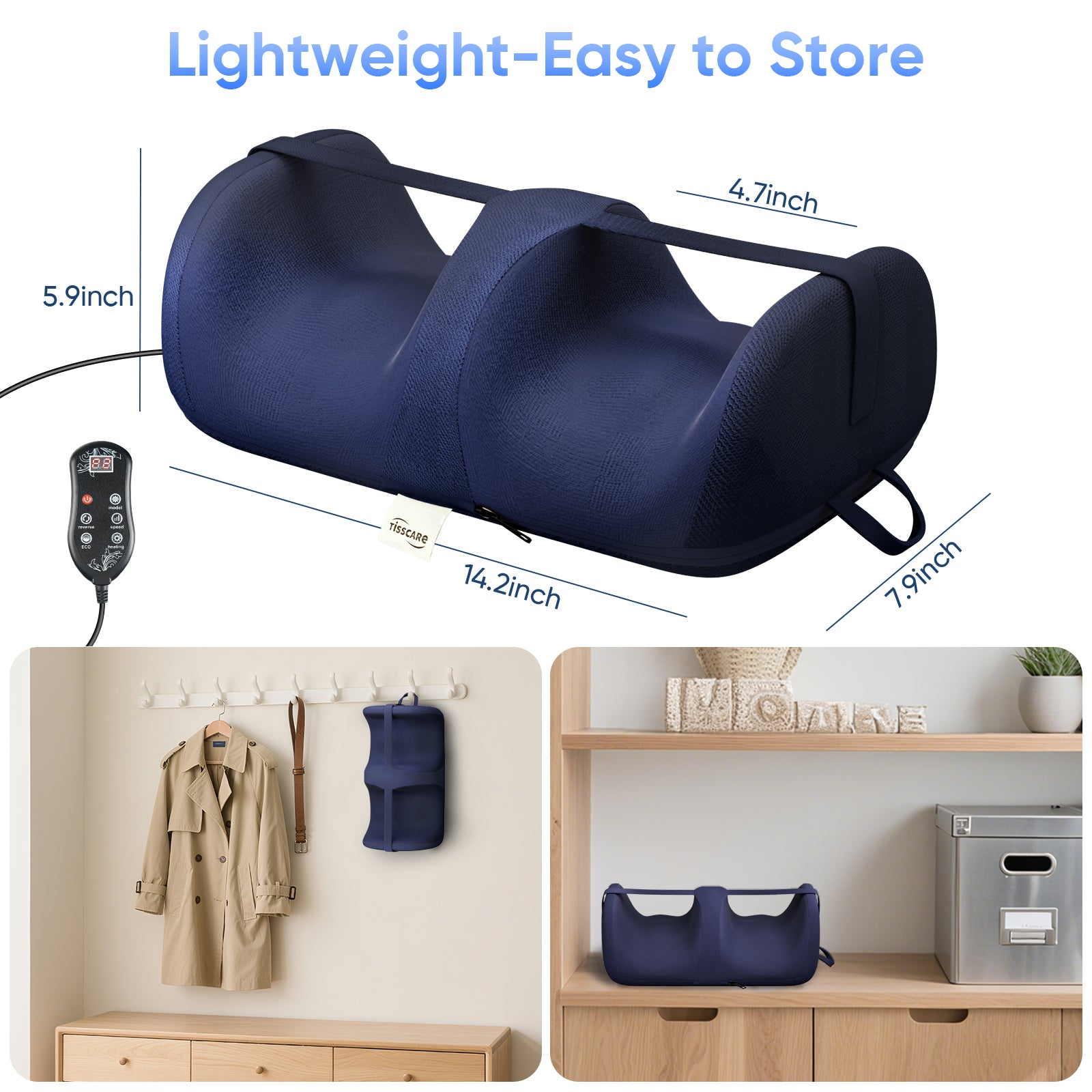 Tisscare Mini massaggiatore piedi elettrico con calore