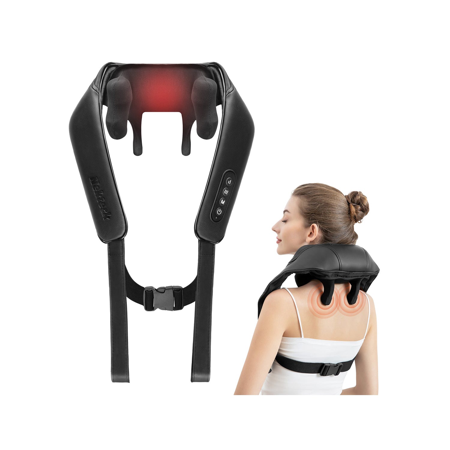 Nekteck Neck & Back Massager Cordless 6D Shiatsu Collo Schiena