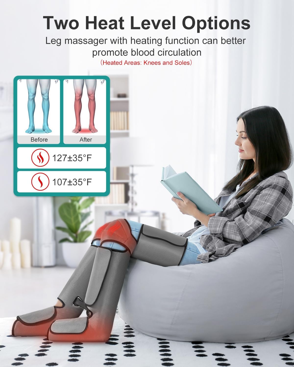 Nekteck Leg Massager massaggiatore gambe calore vibrazione