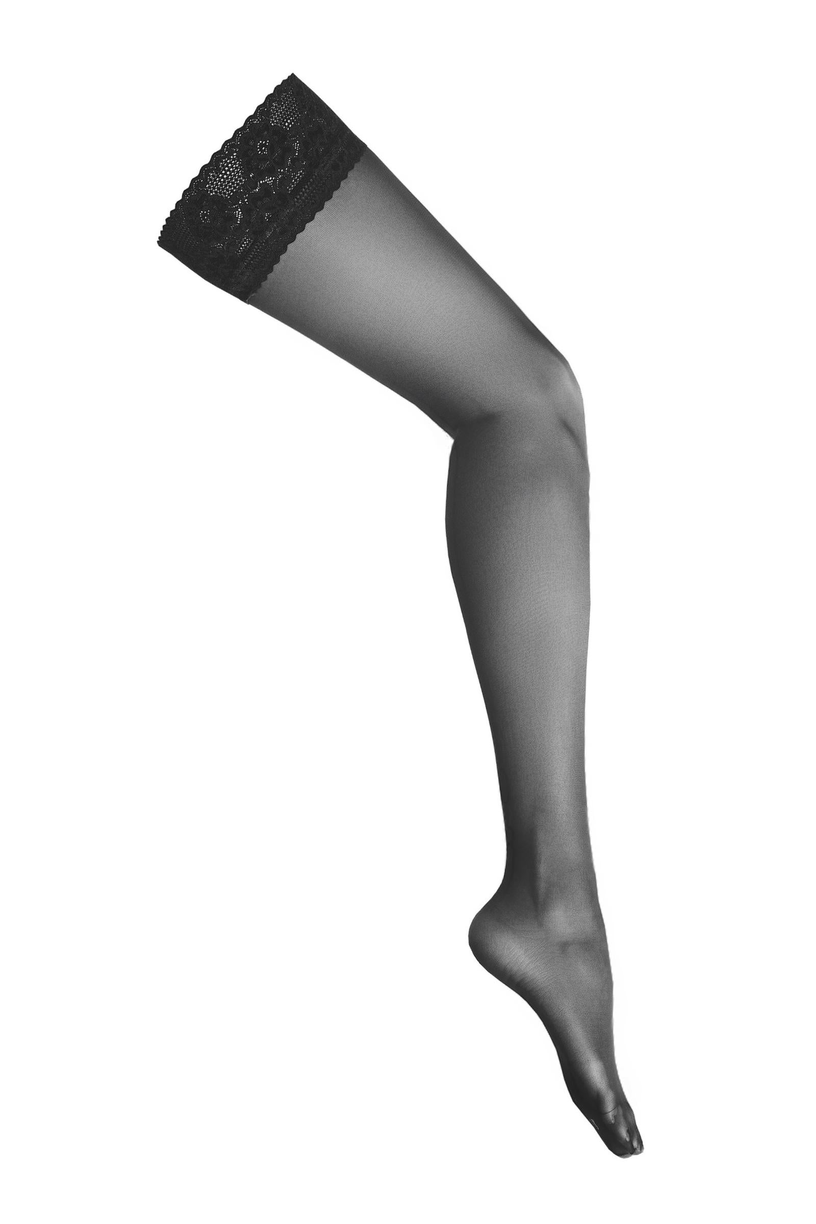 Kotek Strapsstrümpfe calze per reggicalze nere 20 DEN S/M pizzo