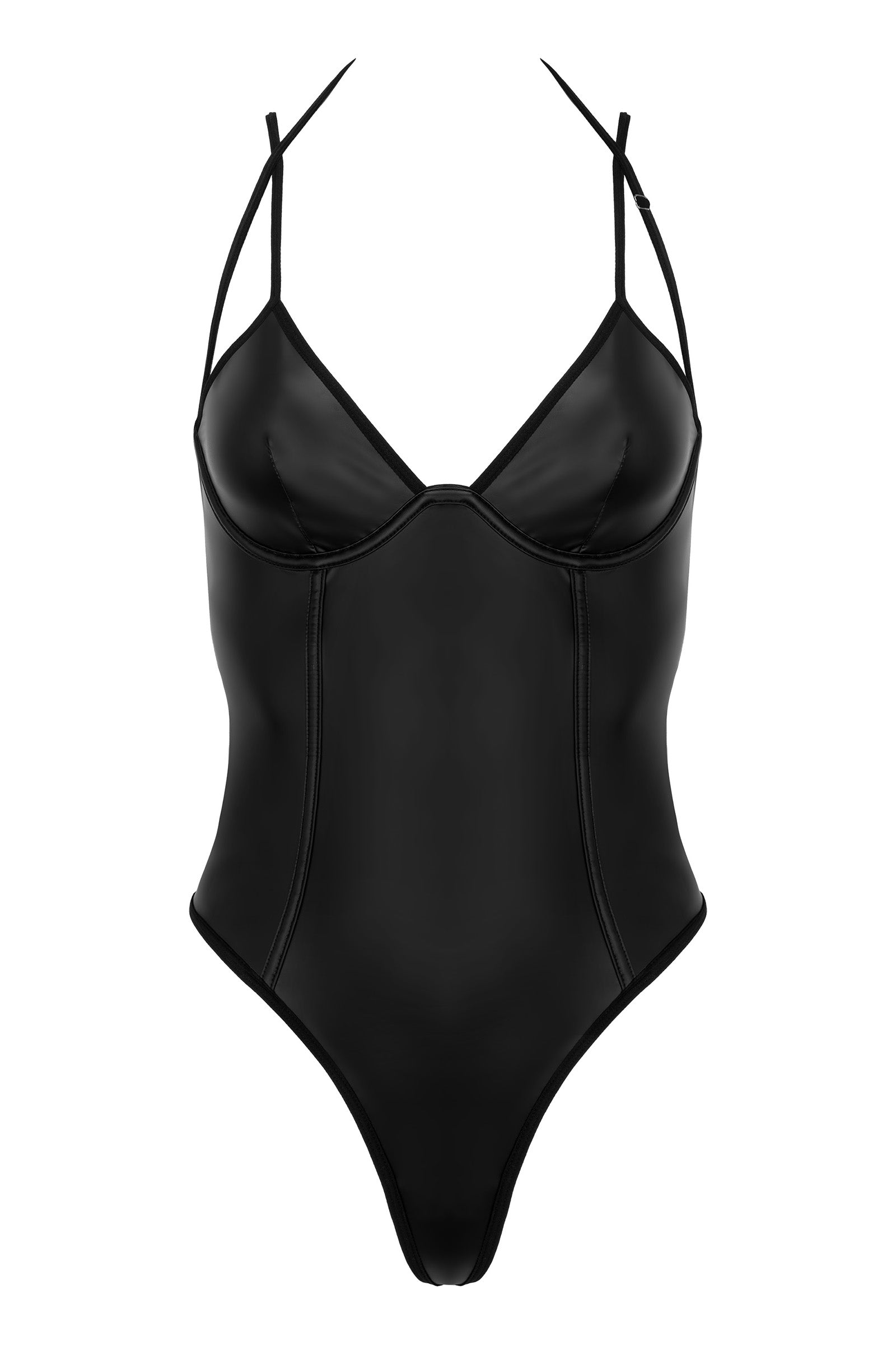 Kotek Bodys Body Donna Nero Effetto Pelle S/M