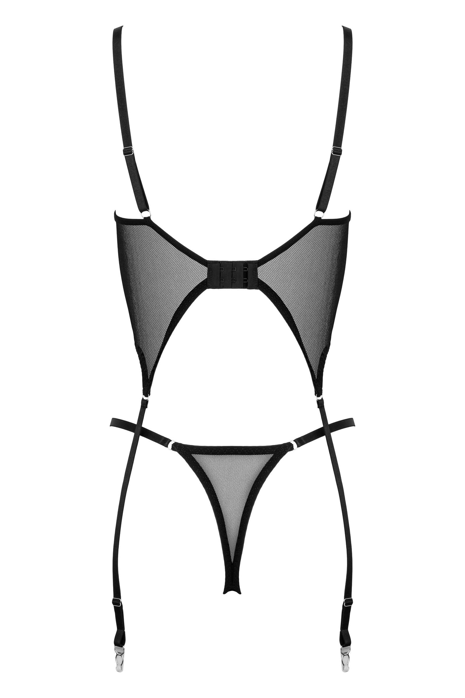 Kotek Corsagen corsetto nero S/M con reggicalze CO103