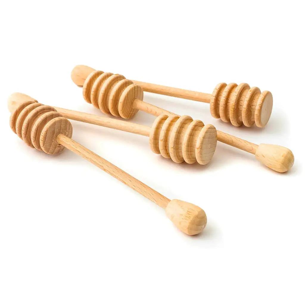 Tuuli Cucchiai miele faggio 15 cm set 4 pezzi scanalati