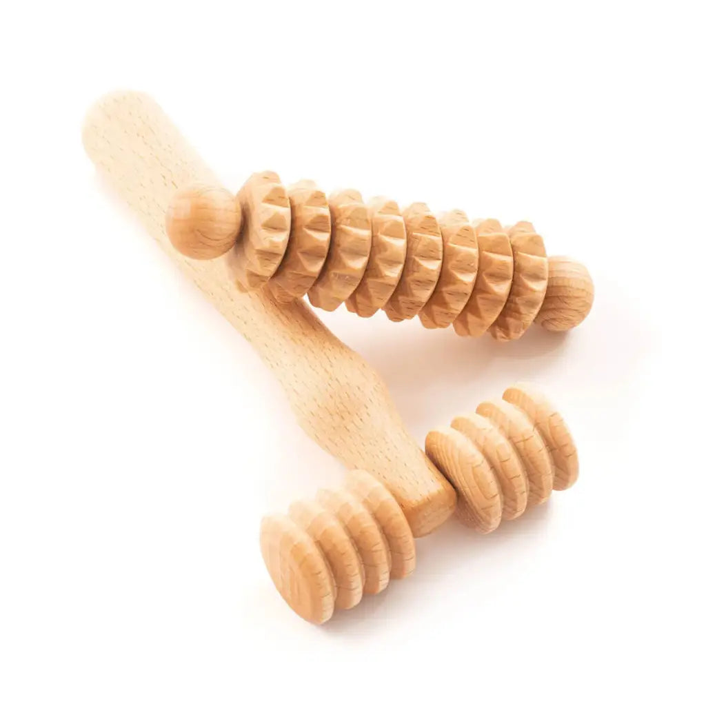 Tuuli Set mini rulli massaggio faggio viso collo mani 2 pezzi