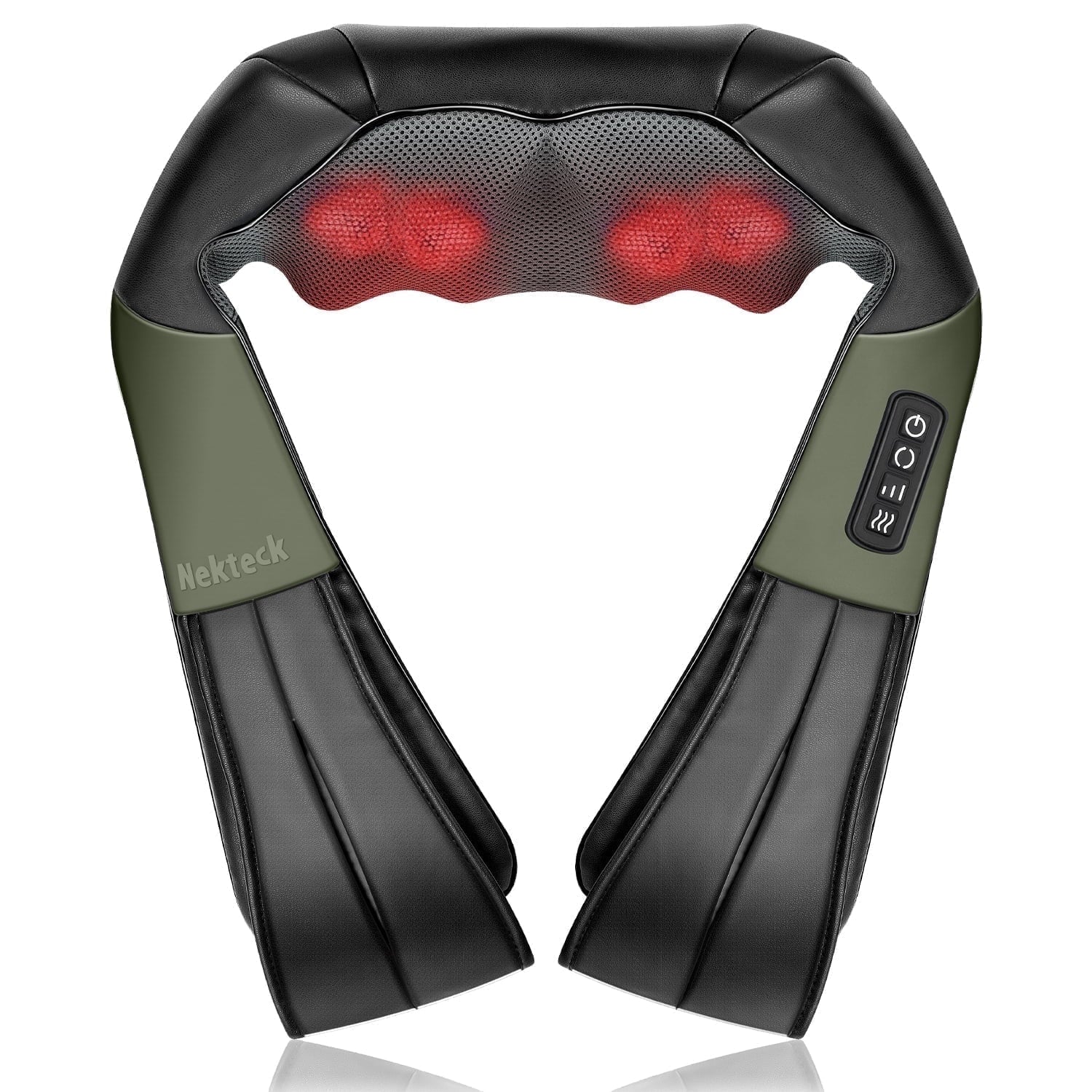 Nekteck Neck & Back Massager cuscino shiatsu calore verde