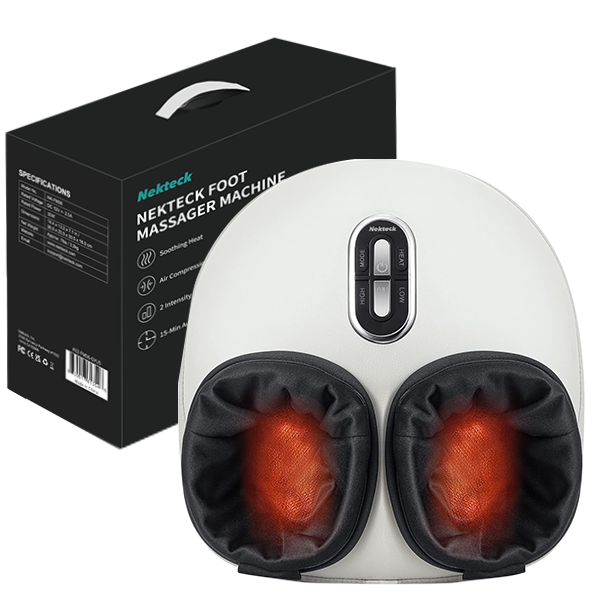 Nekteck Foot Massager Massaggiatore Piedi Shiatsu Grigio Calore
