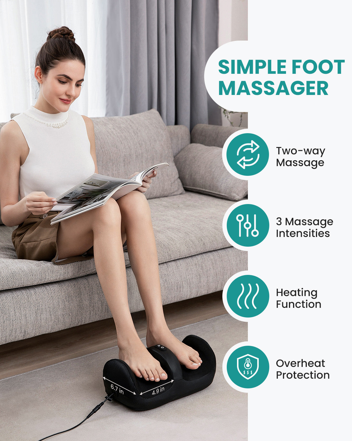 Nekteck Foot Massager massaggiatore piedi shiatsu calore