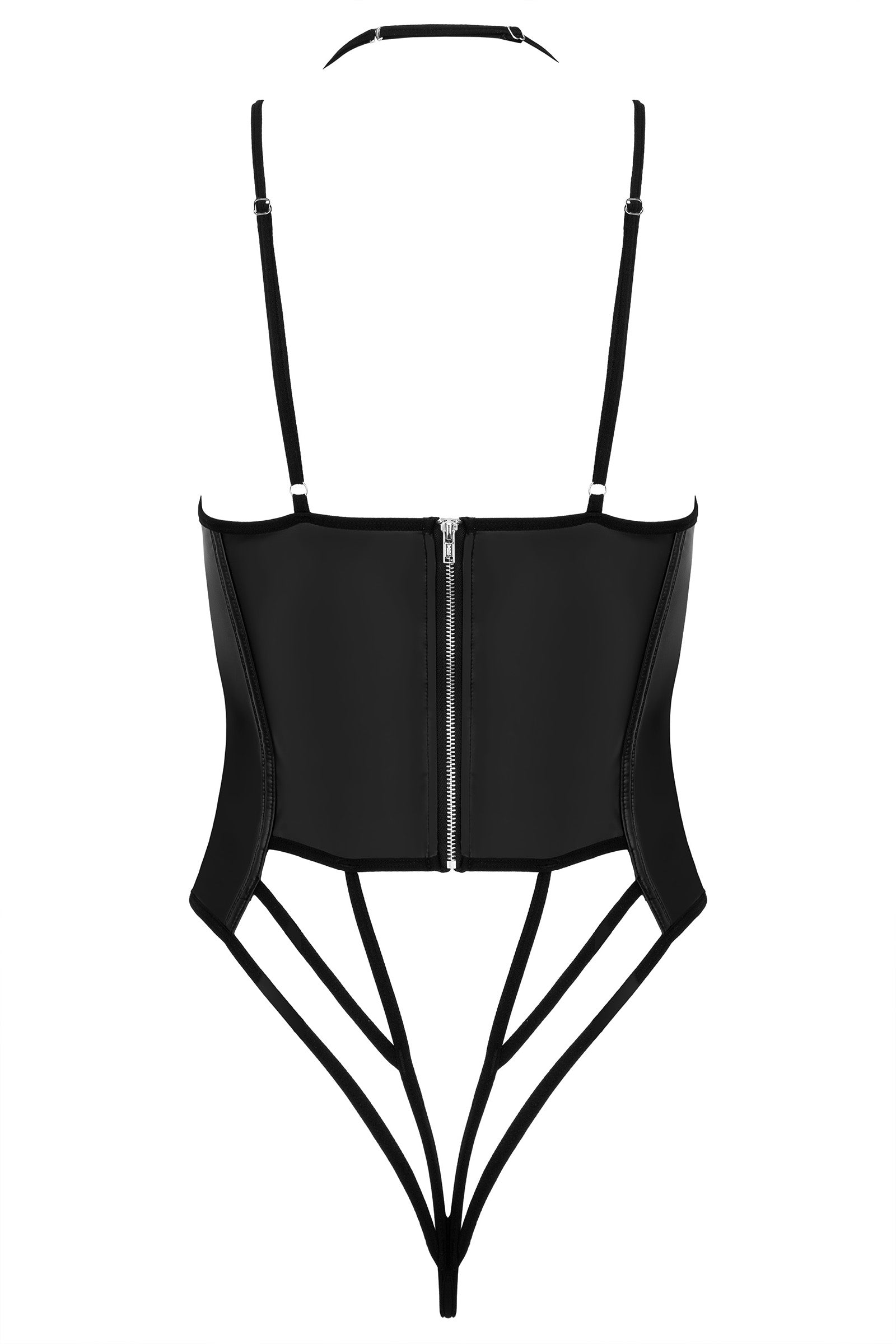 Kotek Bodys Body Donna Nero Effetto Pelle S/M