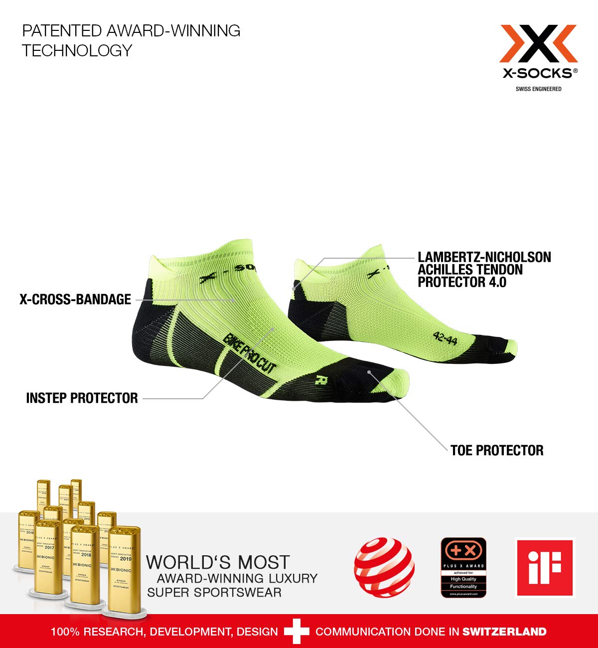 X-SOCKS Bike PRO Cut calze ciclismo 39-41 nero giallo