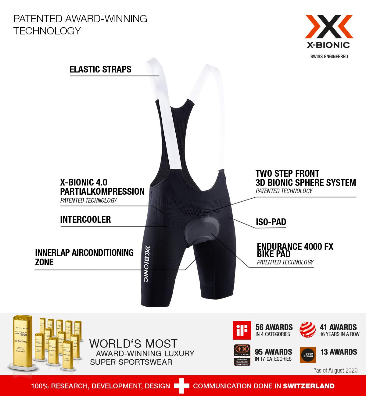 X-Bionic Invent 4.0 salopette ciclismo uomo M imbottita