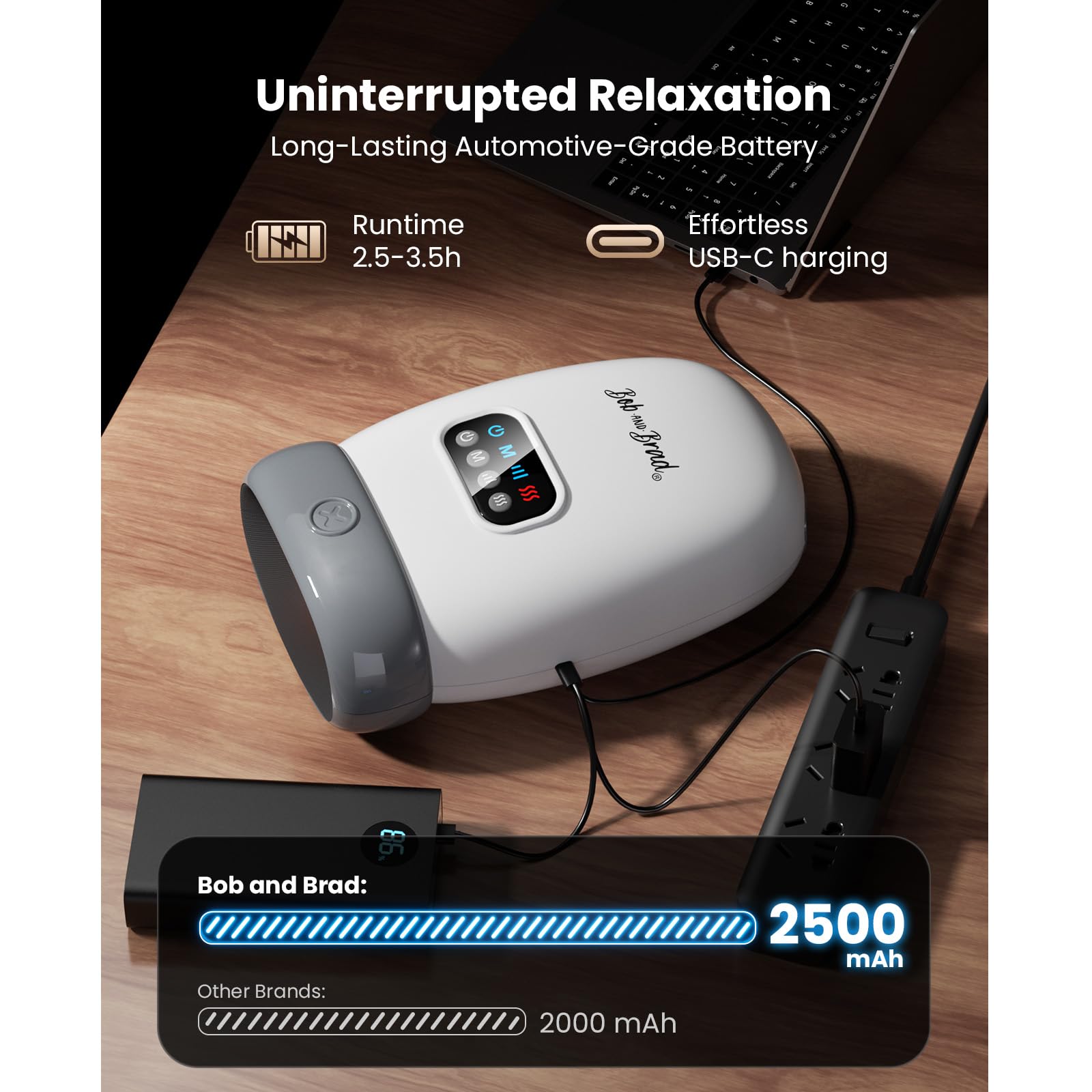 Bob and Brad H60 Massaggiatore Mani Calore e Compressione Ricaricabile