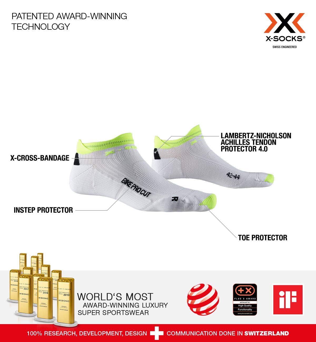 Bionic X-SOCKS Bike Pro Cut calze bici 35-38 giallo