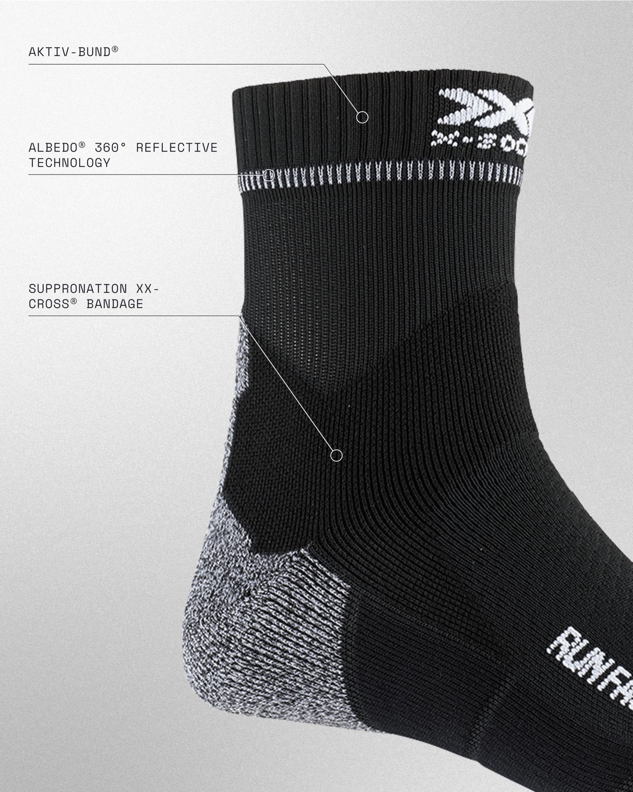 Bionic X-SOCKS Run Fast calze running riflettenti