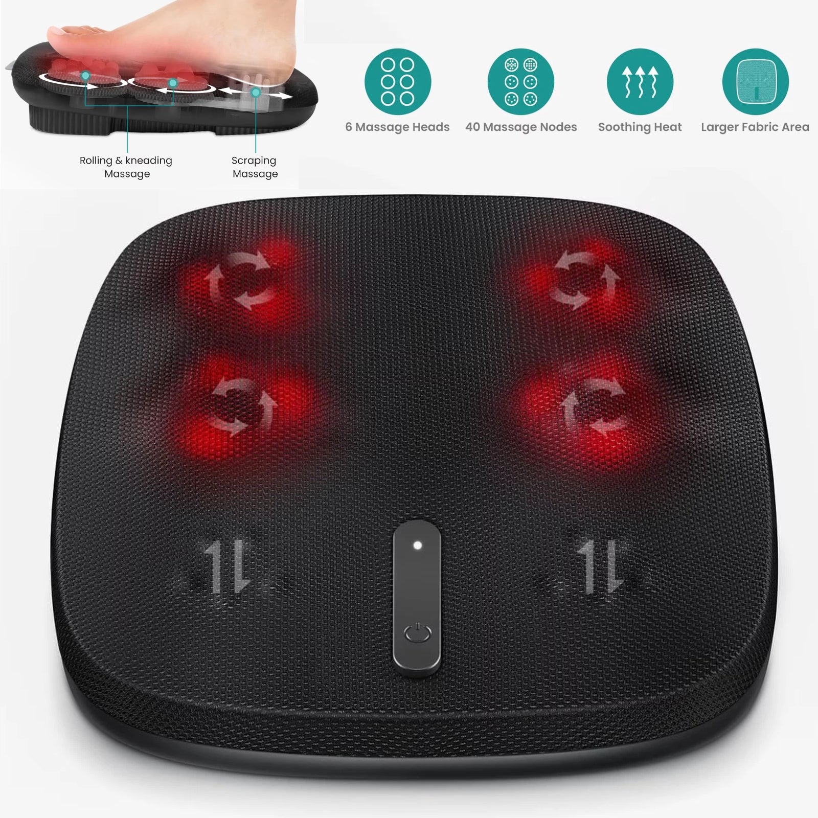Nekteck Foot Massager Shiatsu Piedi 40 Nodi Calore