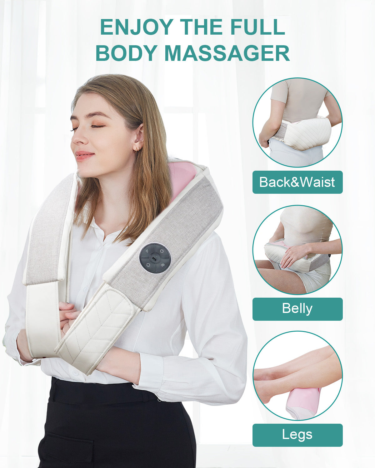 Nekteck Neck Back Massager Collo Schiena Grigio Senza Fili