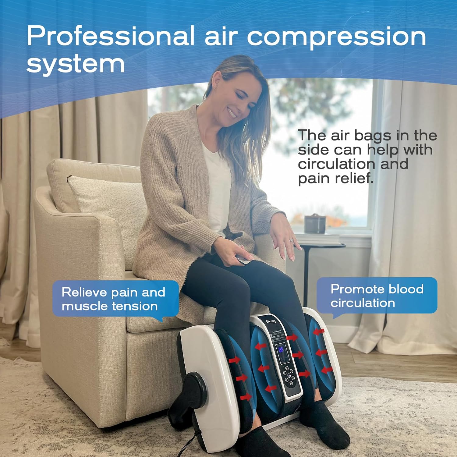 Tisscare 208 massaggiatore piedi shiatsu bianco con calore