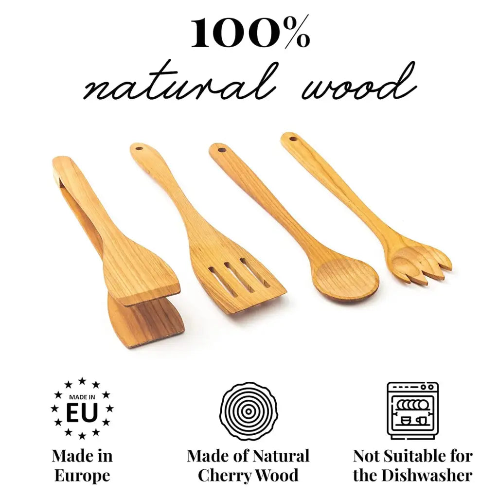 Tuuli Utensili cucina legno ciliegio set 4 pezzi 30 cm