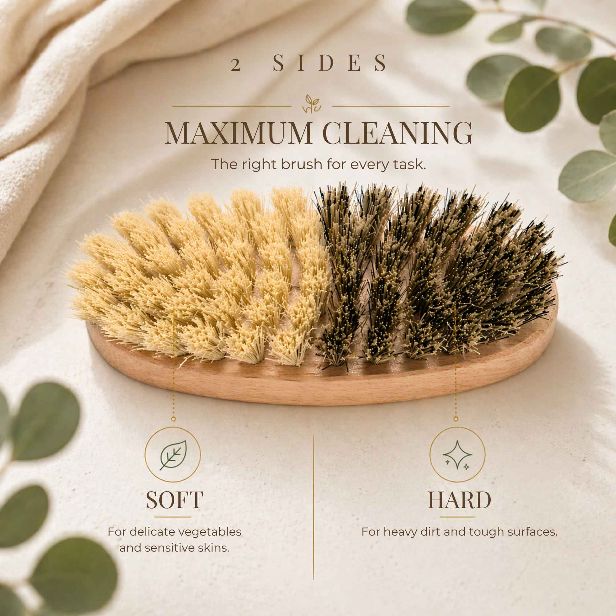Tuuli Utensili cucina Spazzola verdure faggio 11 cm vegana