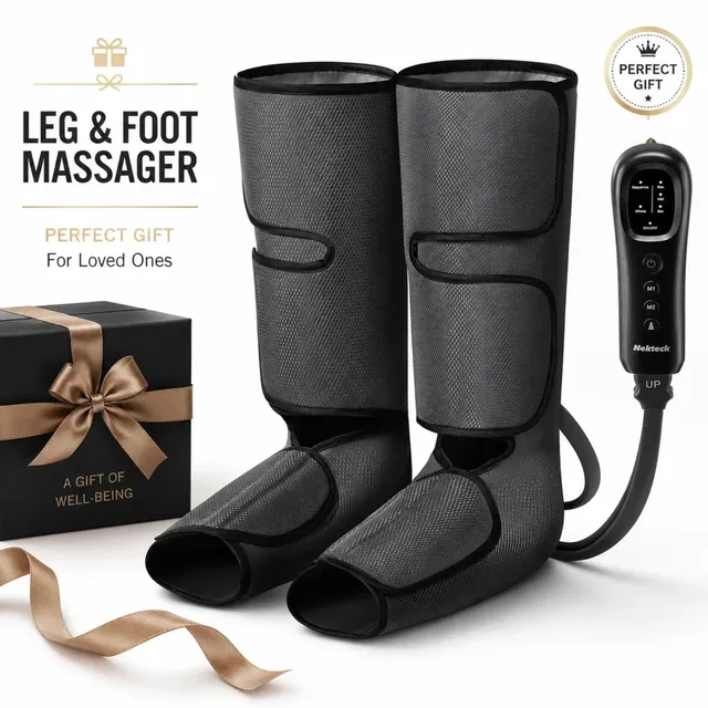 Nekteck Leg Massager stivali compressione gambe calore