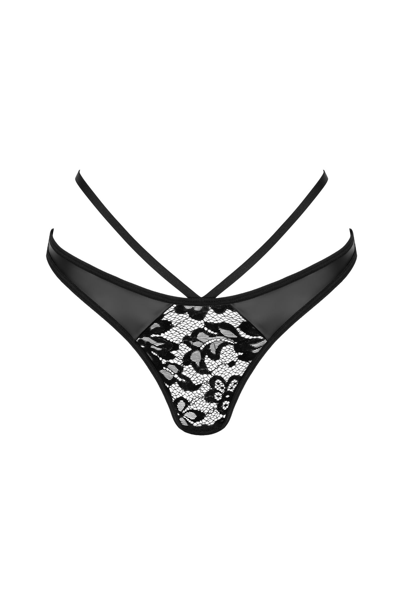 Kotek Strings perizoma pizzo wetlook nero S/M