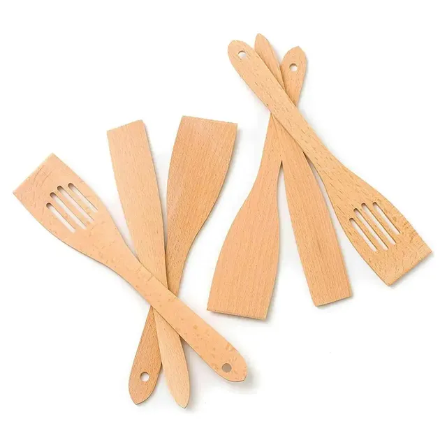 Tuuli Utensili da cucina in legno Set 6 spatole 30 cm faggio