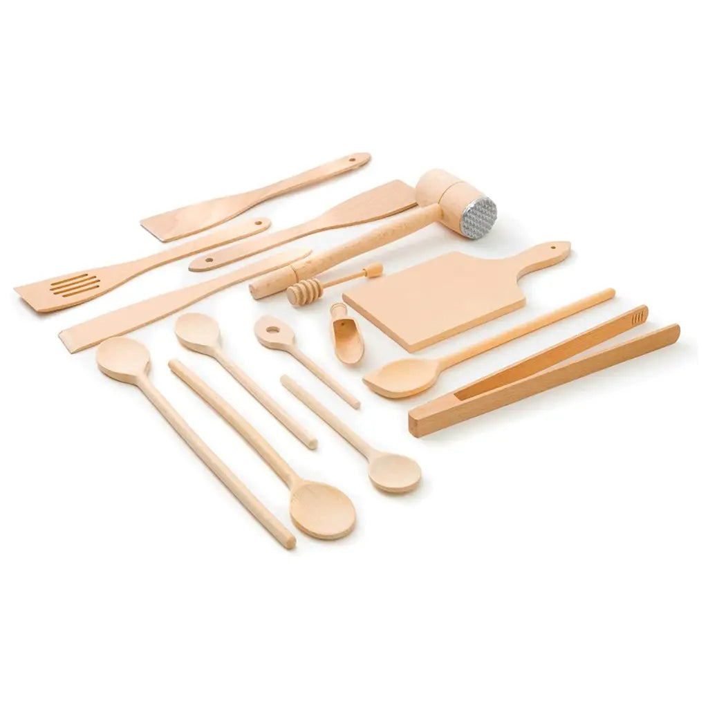 Tuuli Utensili da cucina in legno 15 pezzi faggio