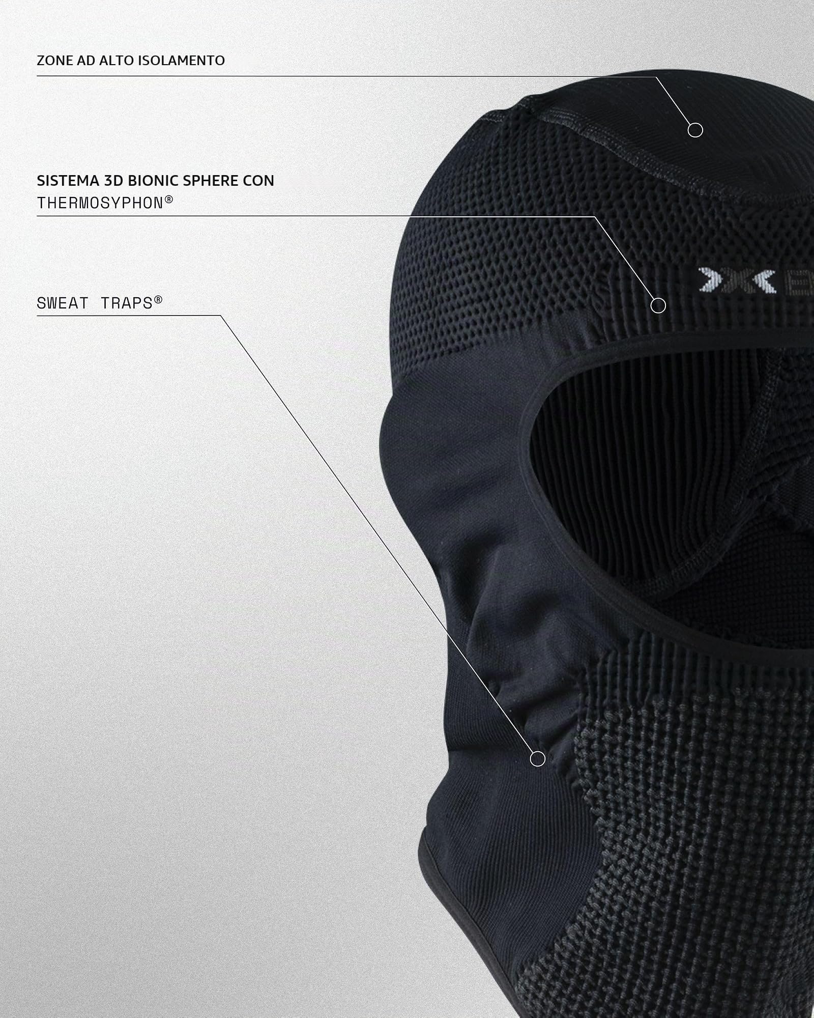 X-Bionic Stormcap Face 4.0 maschera termica M nera