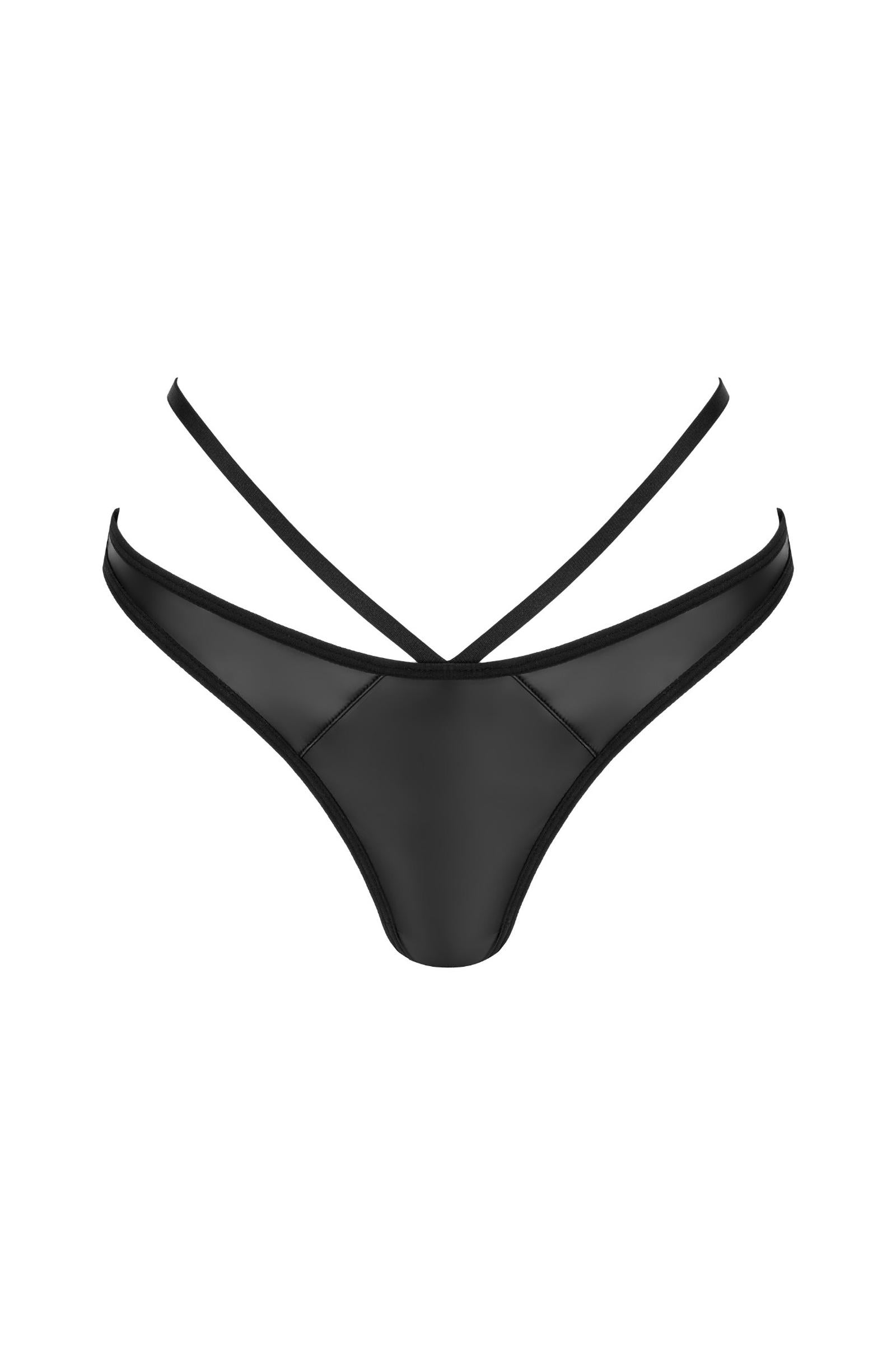Kotek Strings perizoma wetlook nero doppio nastro