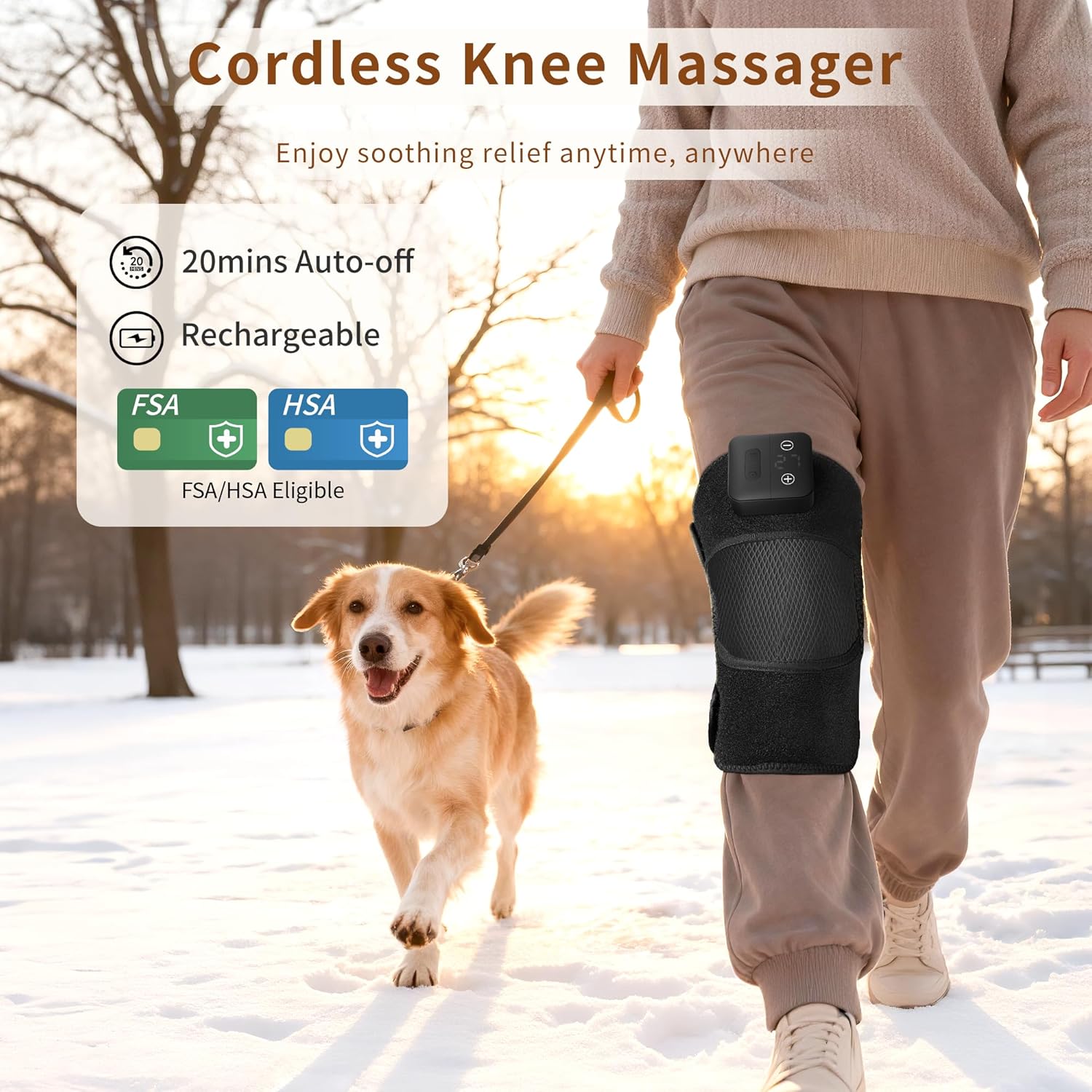 Nekteck Knee Massager Massaggiatore Ginocchio con Calore Singolo