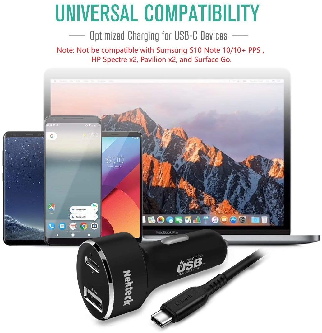 Nekteck Accessories caricatore auto USB-C 45W doppia porta