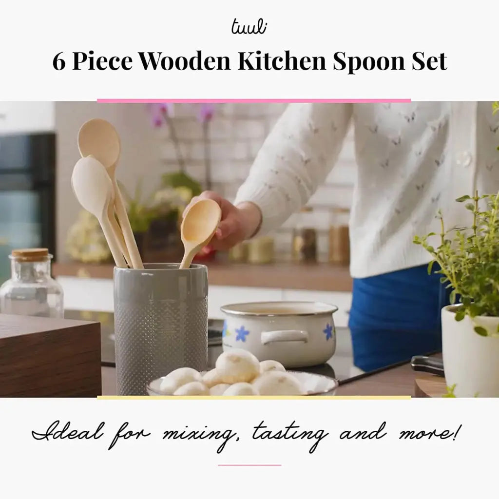 Tuuli Utensili Cucina cucchiai faggio set 6 pezzi