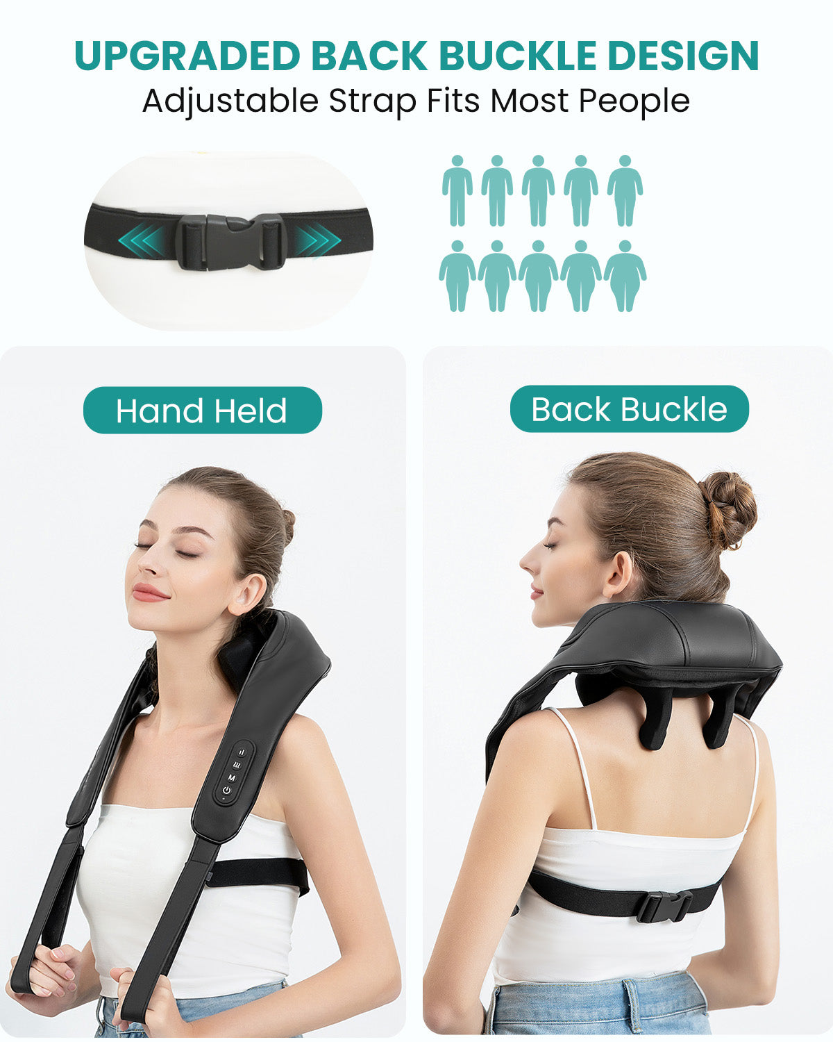 Nekteck Neck & Back Massager Cordless 6D Shiatsu Collo Schiena