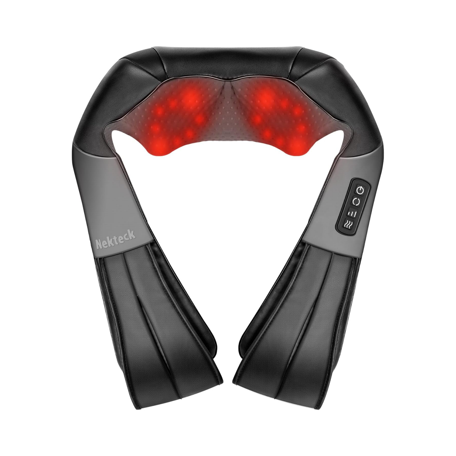 Nekteck Neck & Back Massager Shiatsu Collo Schiena Nero 16 Nodi