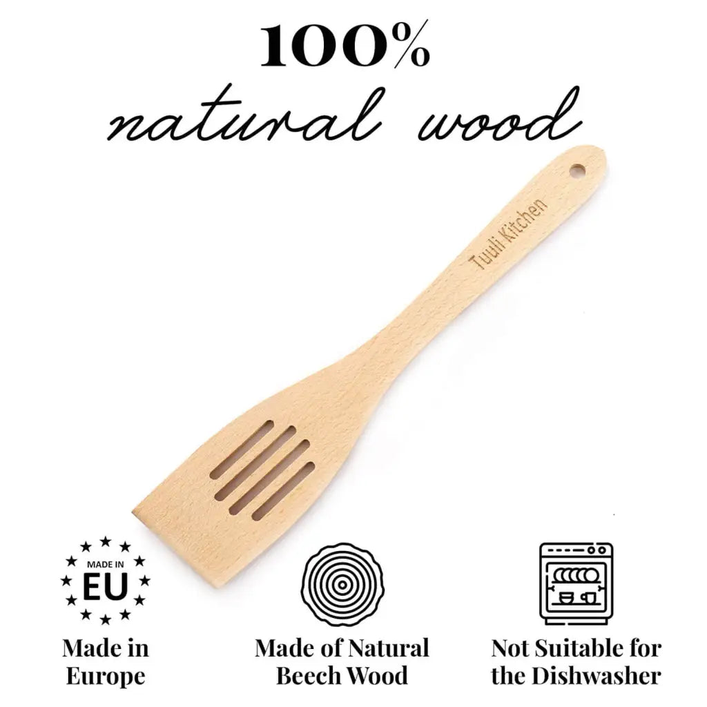 Tuuli Spatola faggio 30 cm Spatola cucina personalizzata forata