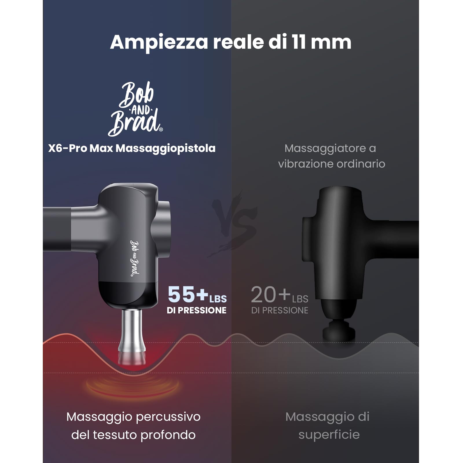 Bob and Brad X6 Pro Max pistola massaggio nero caldo freddo