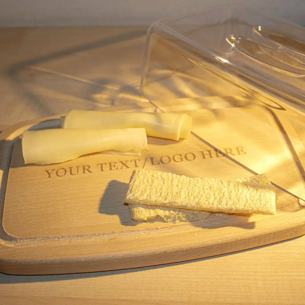 Tuuli Taglieri in legno Tagliere Faggio con Coperchio Inciso 28x18 cm