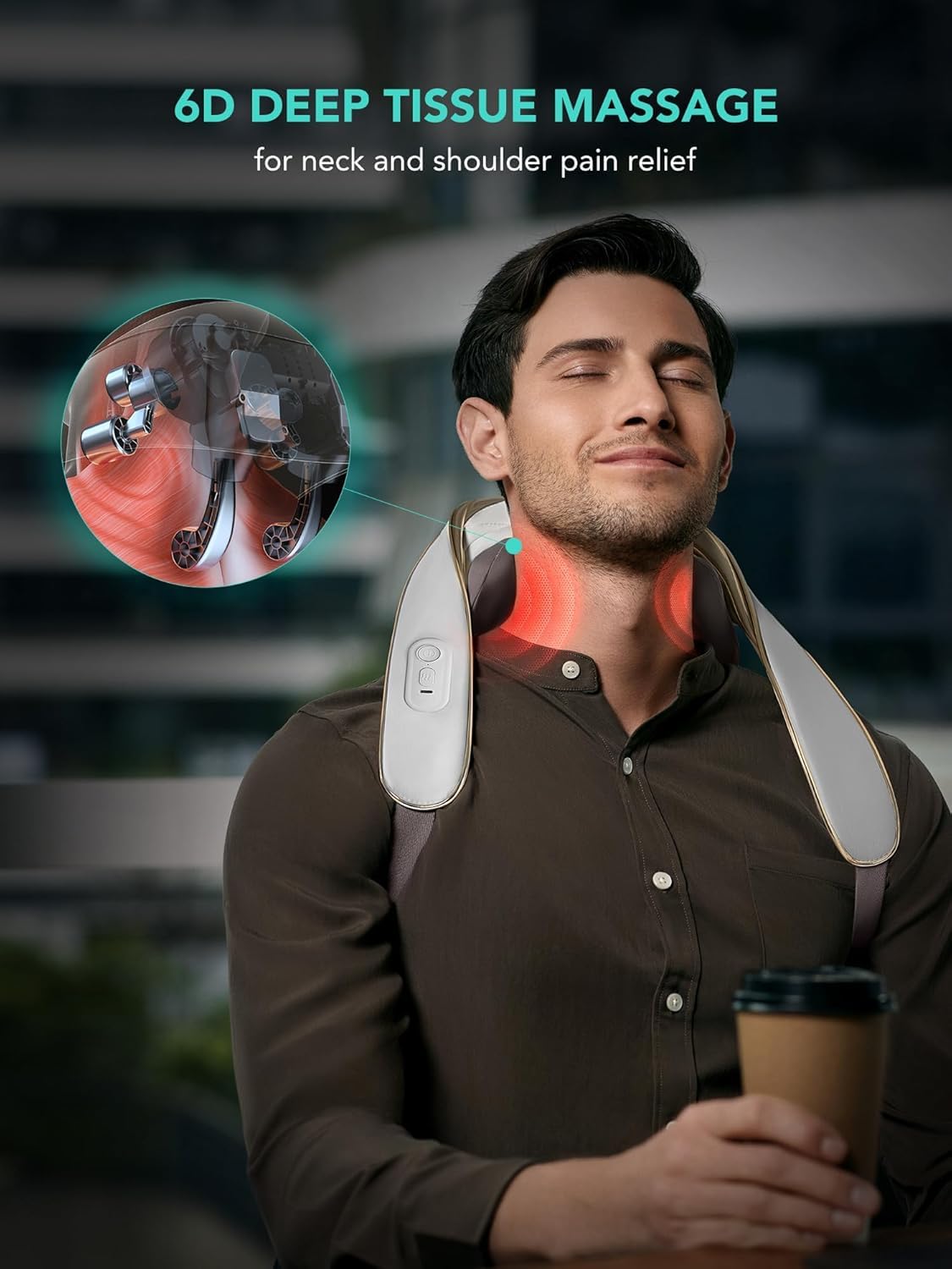SKG H5 Mini Neck & Shoulder Massager 6D con calore