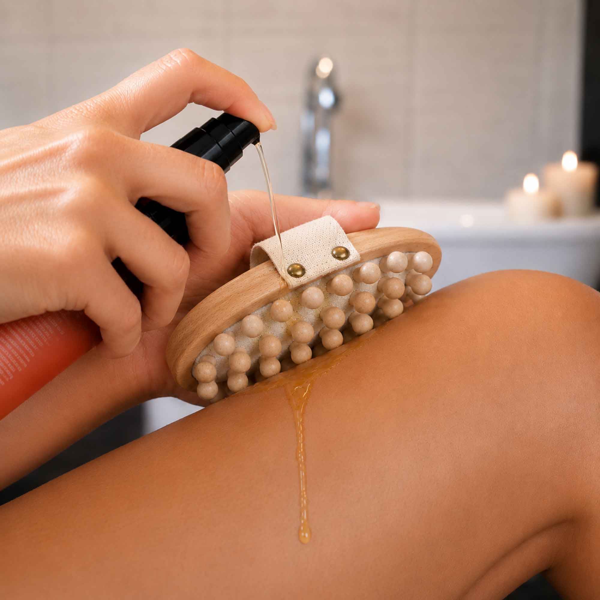 Tuuli Massaggiatori legno spazzola corpo perline 38 faggio