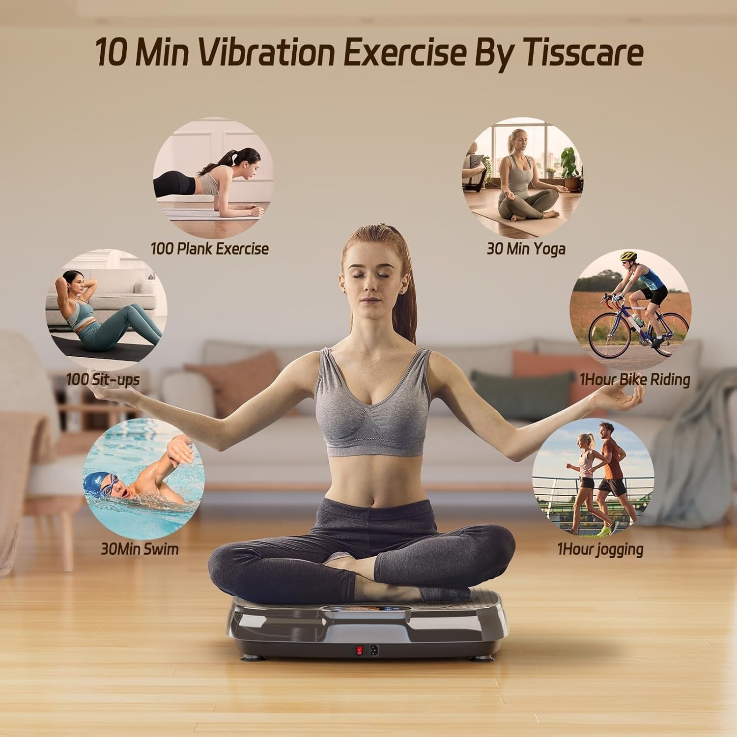 TISSCARE Vibration Plate pedana vibrante grigia fitness
